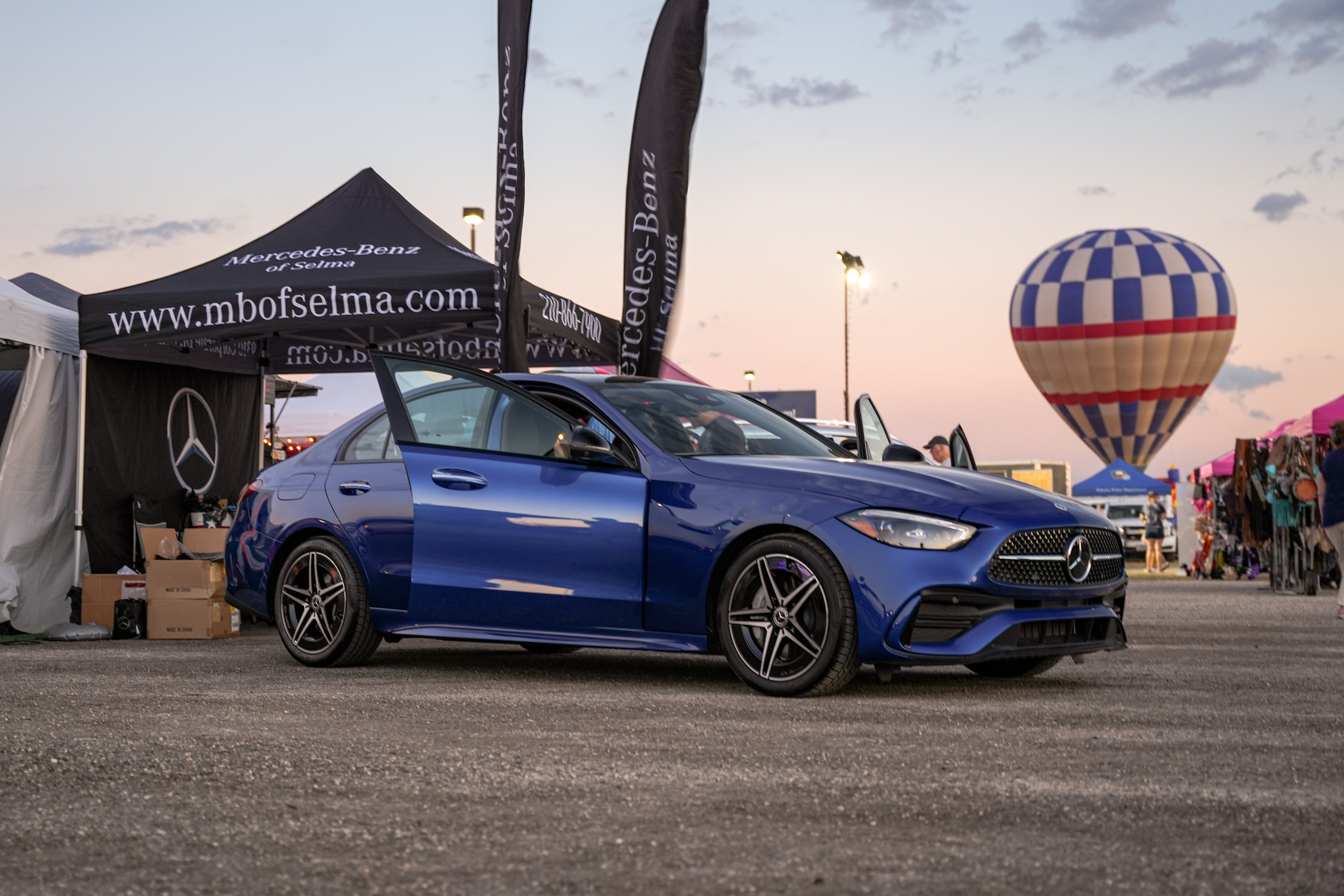A Mercedes-Benz at the 2023 RE/MAX Skylight Balloon Fest in Selma, TX